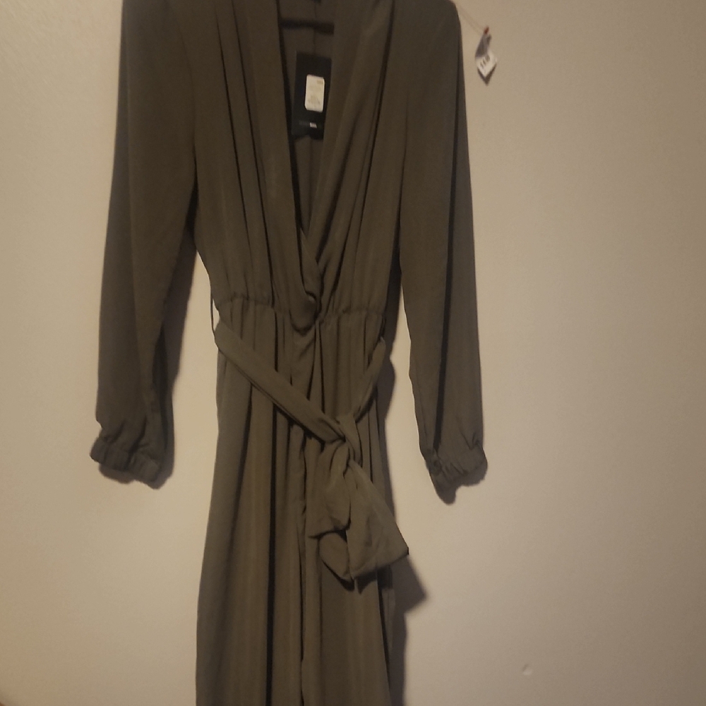 Fashion Nova Olive Long Sleeve Dress